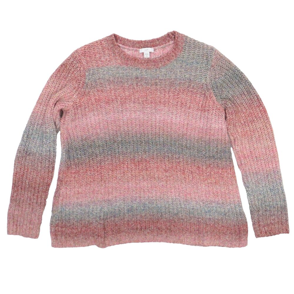 J Jill Sweater Pullover Textured Knit Women's Size Small Colorful Art to Wear